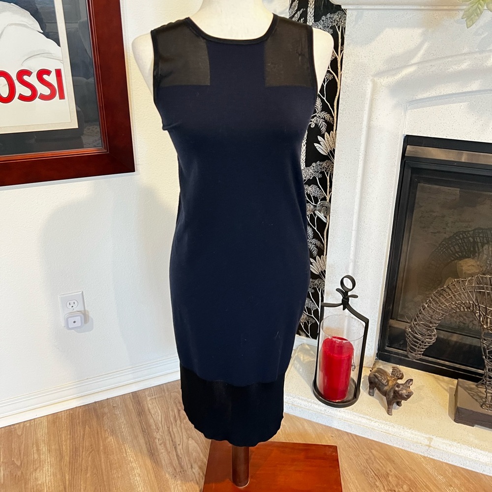 Rag & Bone midi sleeveless knit dress with sheer cut outs XS